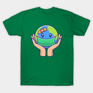 Save World From Virus Cartoon T-Shirt